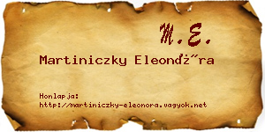 Martiniczky Eleonóra névjegykártya